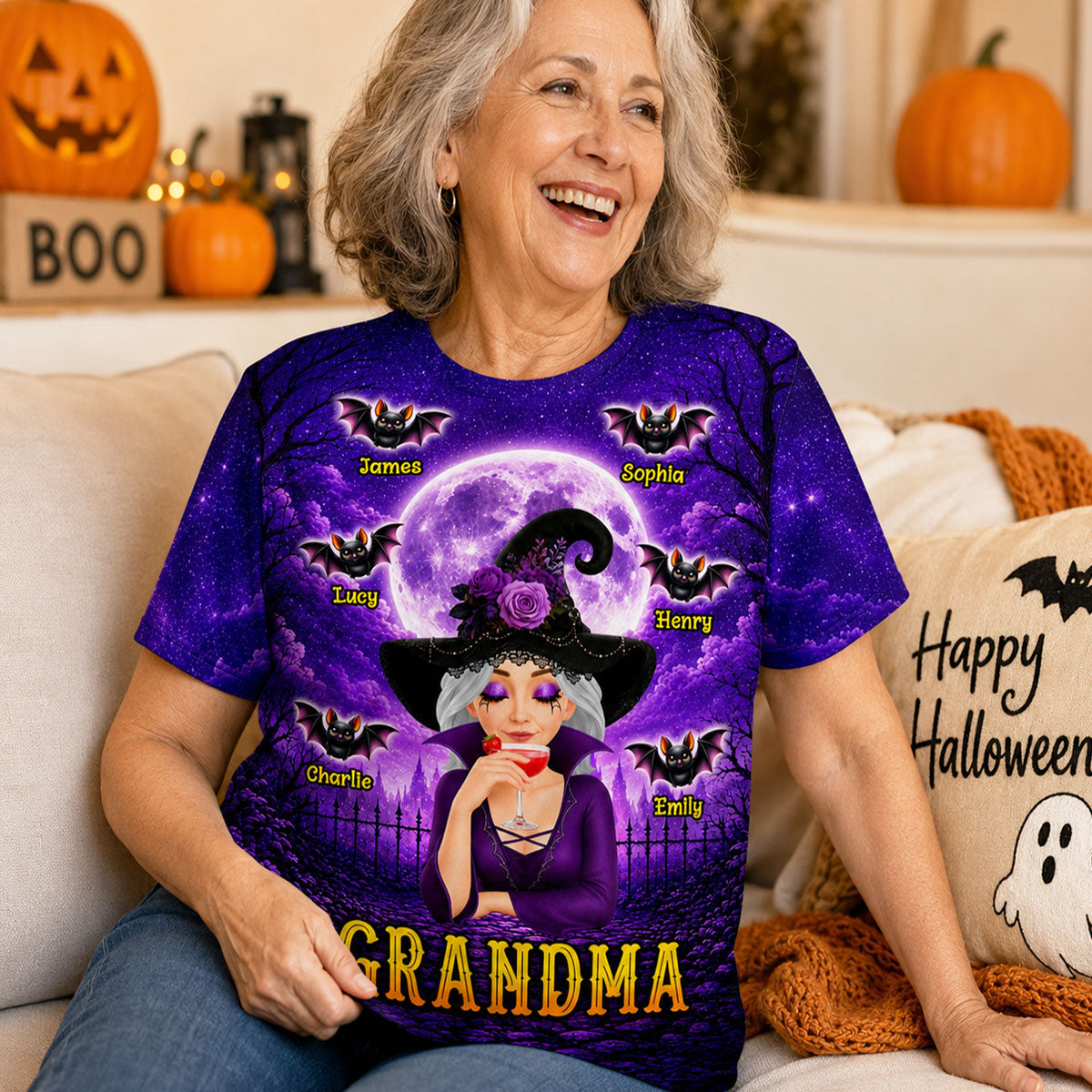 Trending Grandma Witch - Personalized Shirt - Halloween Gift For Grandmas, Moms, Wife