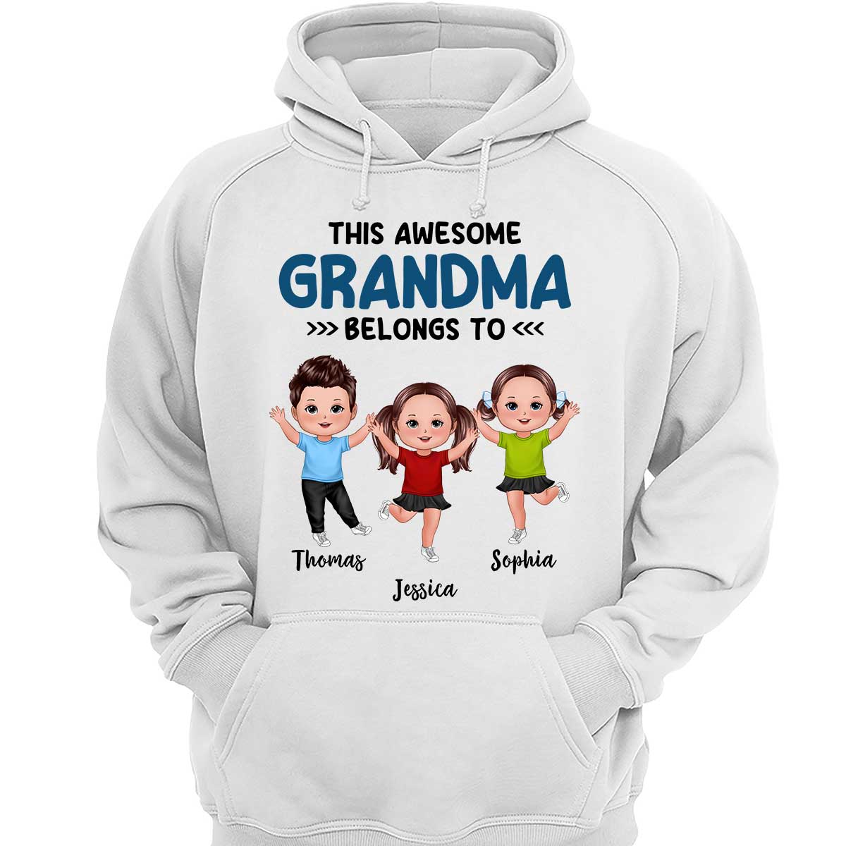 This Grandma Mom Dad Grandpa Belongs To Happy Kids Personalized Shirt