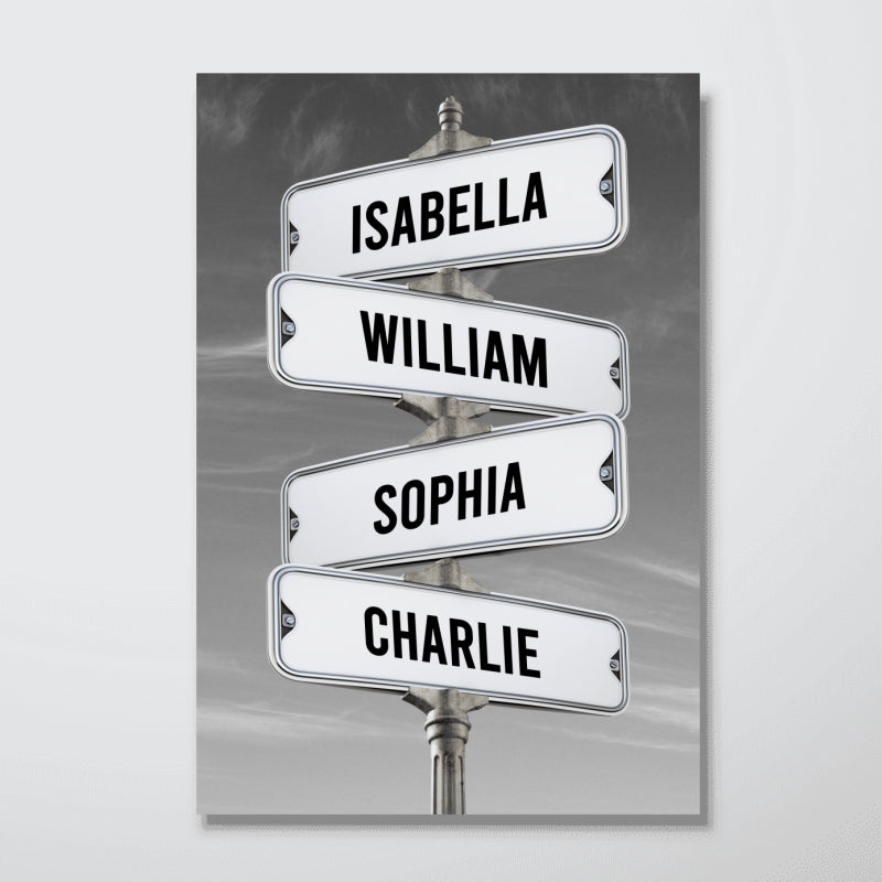 Family Intersection Sign Name Personalized Poster