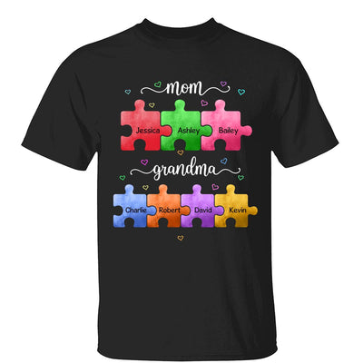 Mom Grandma Colorful Puzzle Gift For Grandma Personalized Shirt