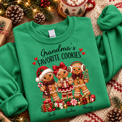 Grandma's Favorite Cookies Gingerbread - Personalized Shirt - Thoughtful Christmas Gift for Grandma