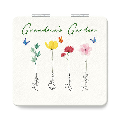 Grandma's Garden Gift Personalized Square Compact Mirror