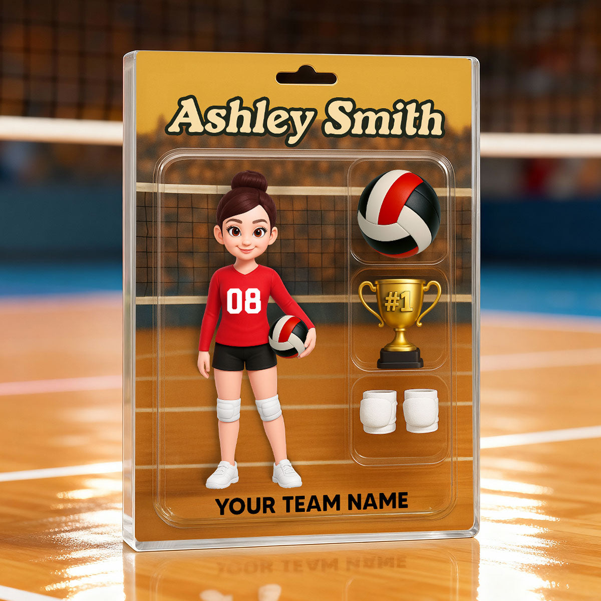 3D Effect Volleyball Player Custom Figure Style - Personalized Acrylic Block Plaque - Unique Christmas Gift For Volleyball Players, Granddaughter, Daughter