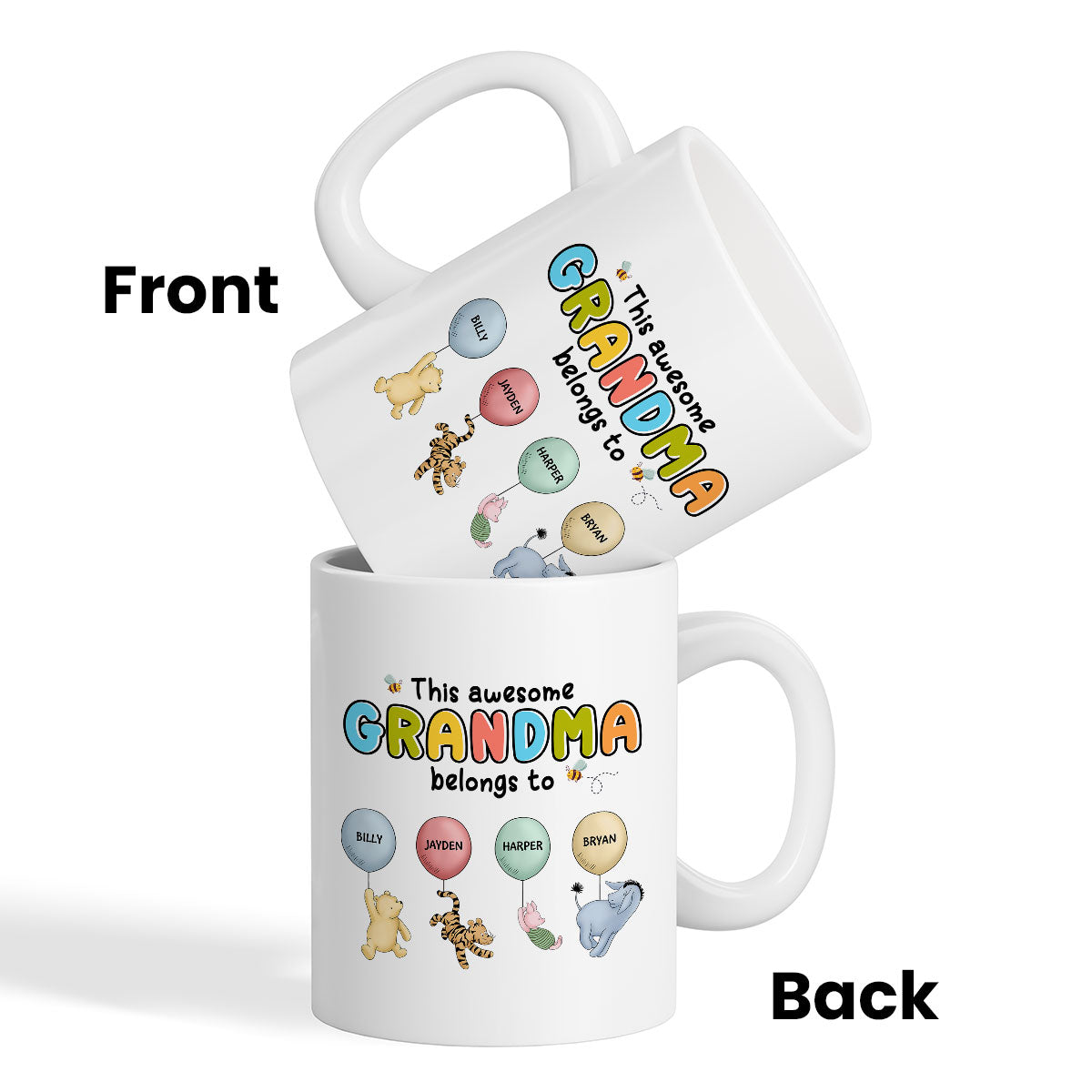 This Grandma Mom Belongs To Cute Characters Personalized Mug