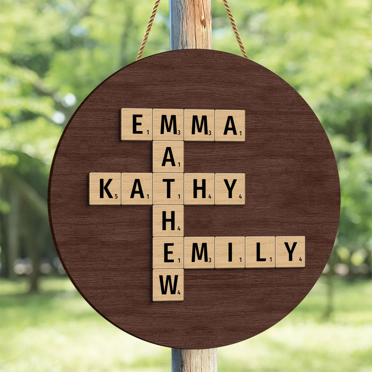 Family Crossword Art - Created In A Moment, Treasured Forever Personalized 2-Layer Wood Sign