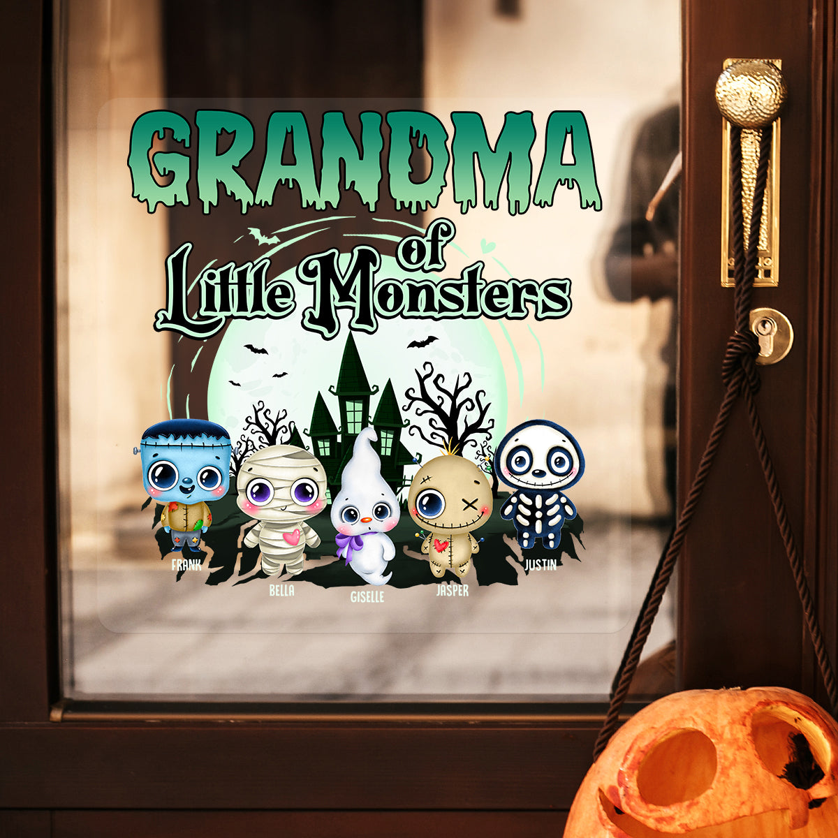 Grandma Of These Little Monsters Personalized Decal, Halloween Decor