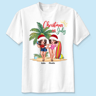 Christmas In July Summer Girls Personalized Shirt