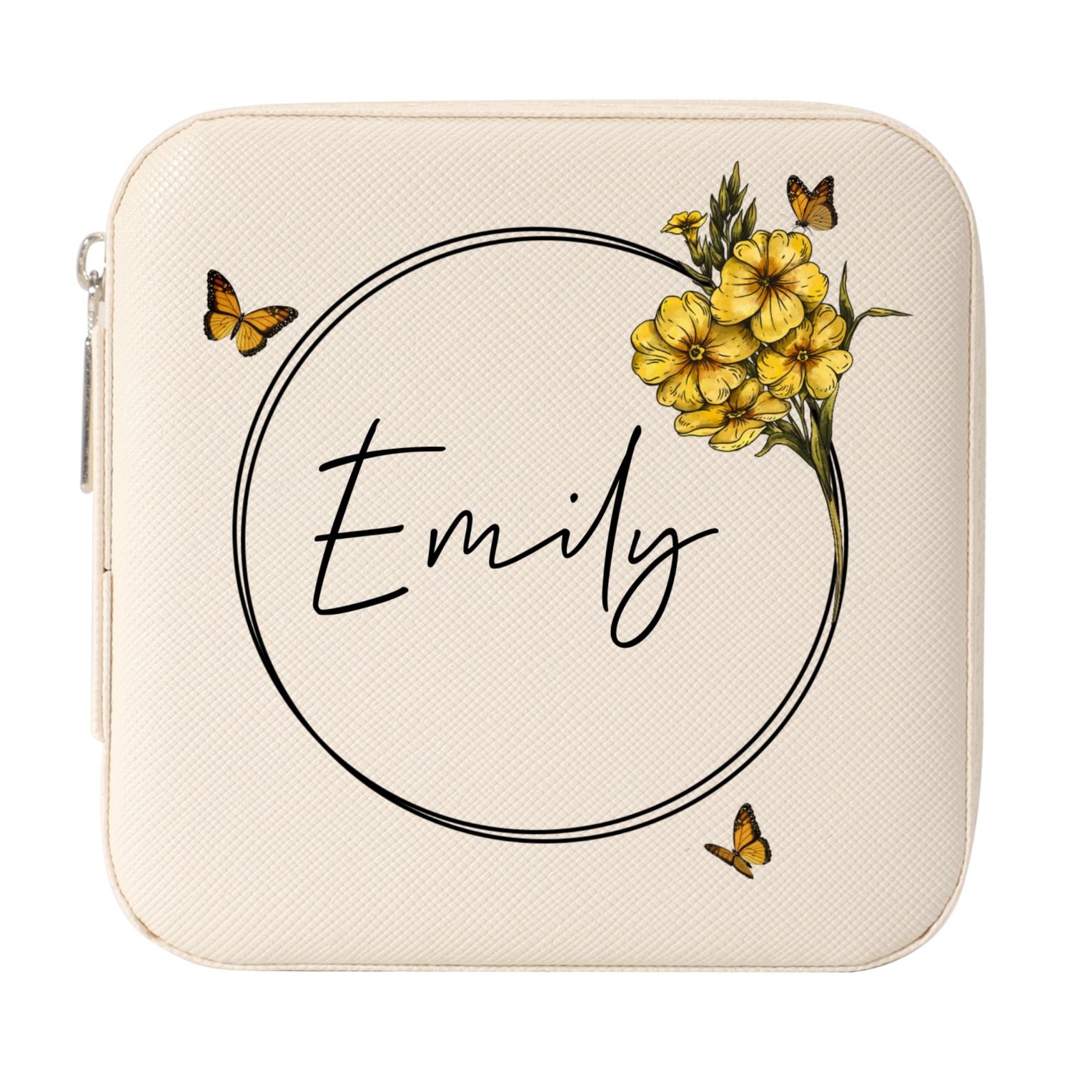 Birth Month Flower Custom Name Personalized Jewelry Box, Gift for Her, Gift For Friends, Mother's Day Birthday Gift