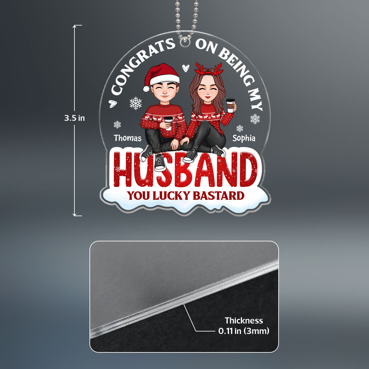 Congrats On Being Husband Boyfriend Personalized Acrylic Ornament