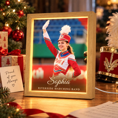 Custom Marching Band Photo - Personalized Mirror Light Box - Christmas Gift for Daughter, Son, Grandkids