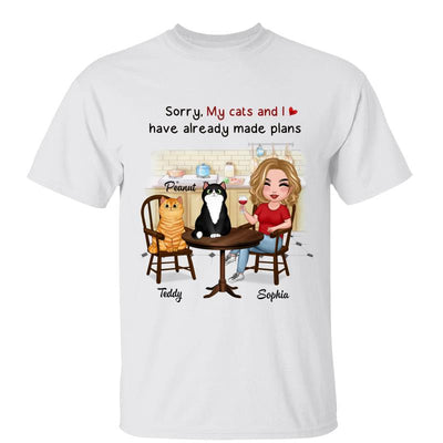 My Cats And I Have Made Plans Personalized Cat Mom Shirt