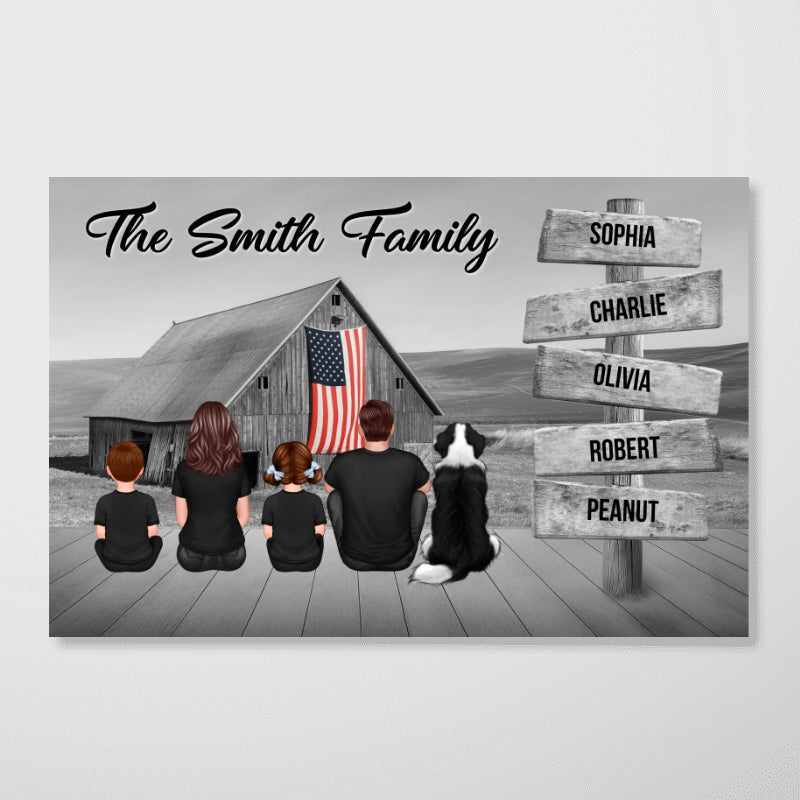 American Family Barn House Personalized Poster, Unique Father's Day Gift For Dad