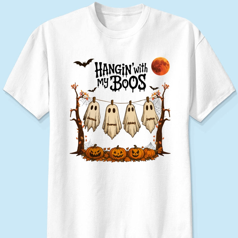 Hangin' With My Boos Halloween Personalized Shirt, Gift For Grandma