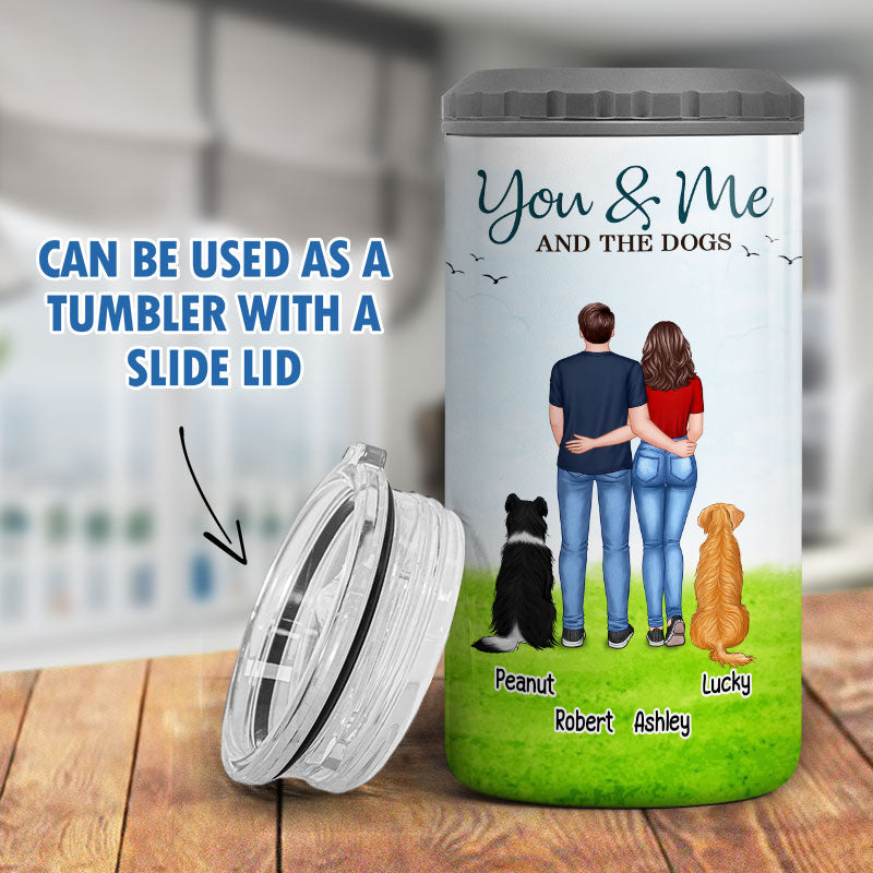 You Me & The Dog Gift For Couple Anniversary Gift Personalized Multipurpose Tumbler 4 In 1 Can Cooler