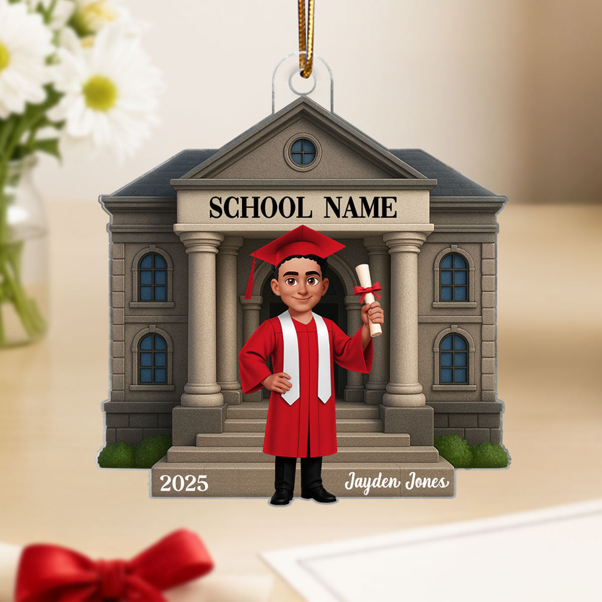 Graduation Keepsake 3D Effect - Personalized Acrylic Ornament - Graduation Christmas Gift