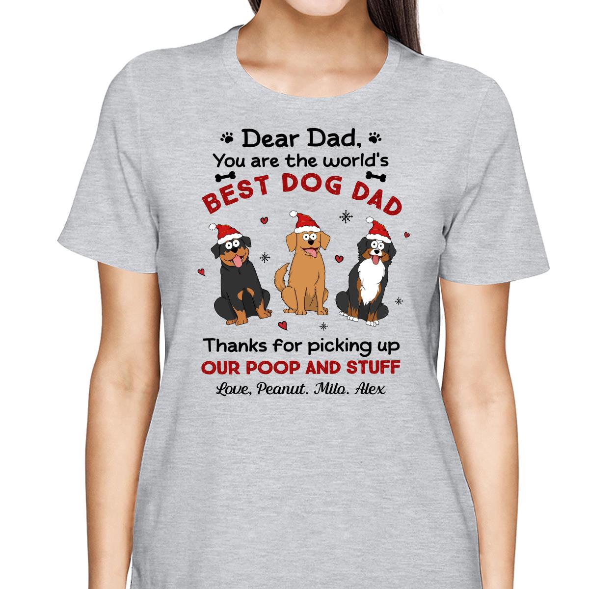 Thank You World‘s Best Dog Dad Funny Dog Cartoon Personalized Shirt