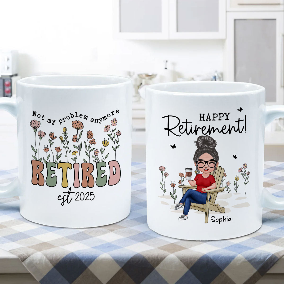 Not My Problem Anymore Retirement Personalized Mug, Farewell Good Luck Gift Coworker, Teacher, Nurse