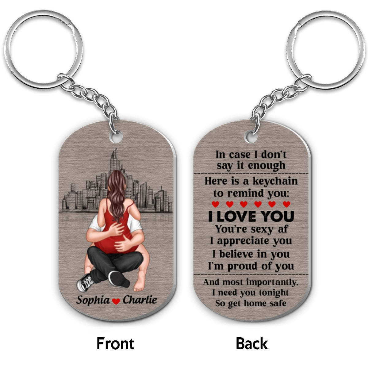 I Need You Tonight So Get Home Safe Couple Personalized Metal Keychain