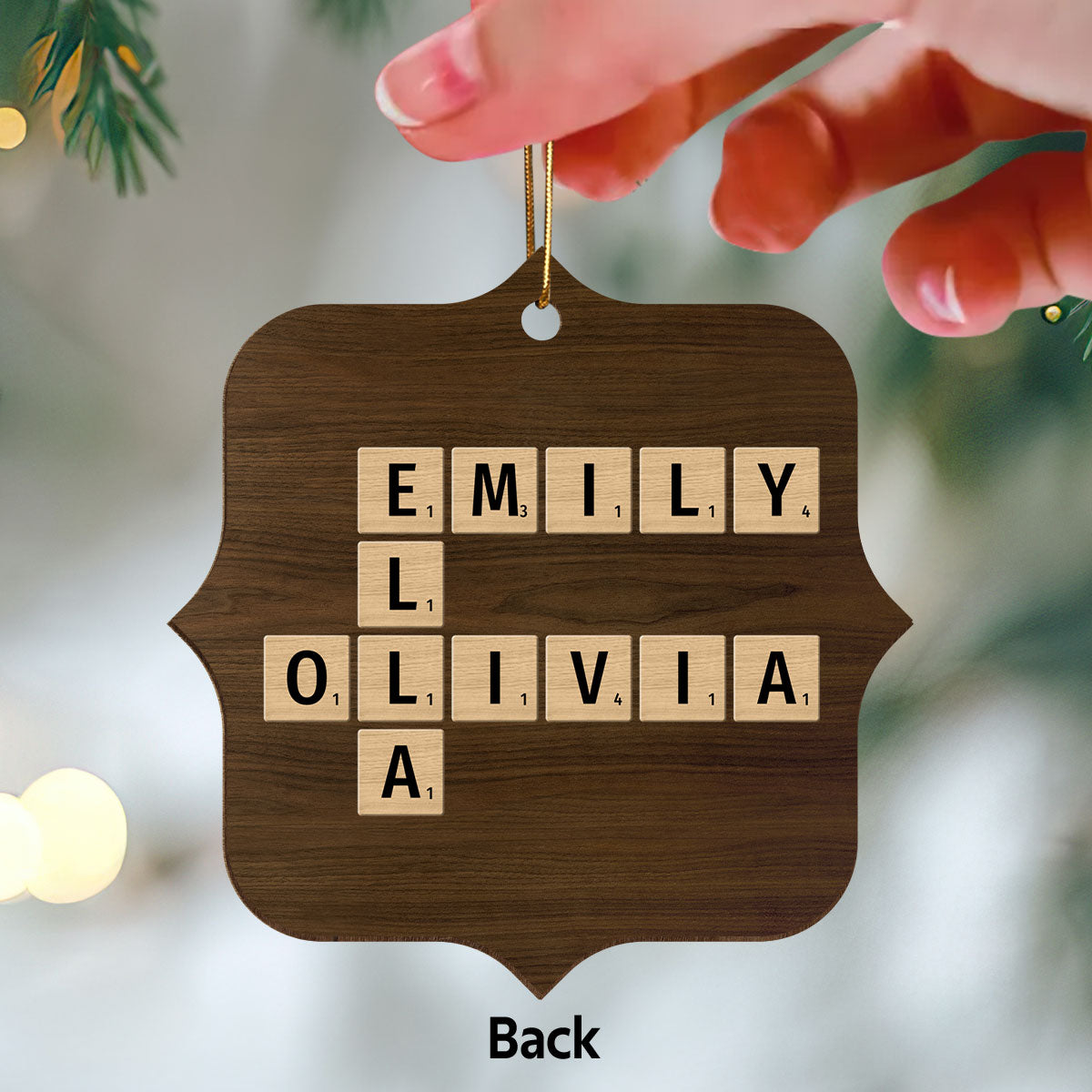 Besties Forever Unique Crossword Puzzle Art Christmas Gift For Best Friends Personalized Double Sided Wooden Ornament