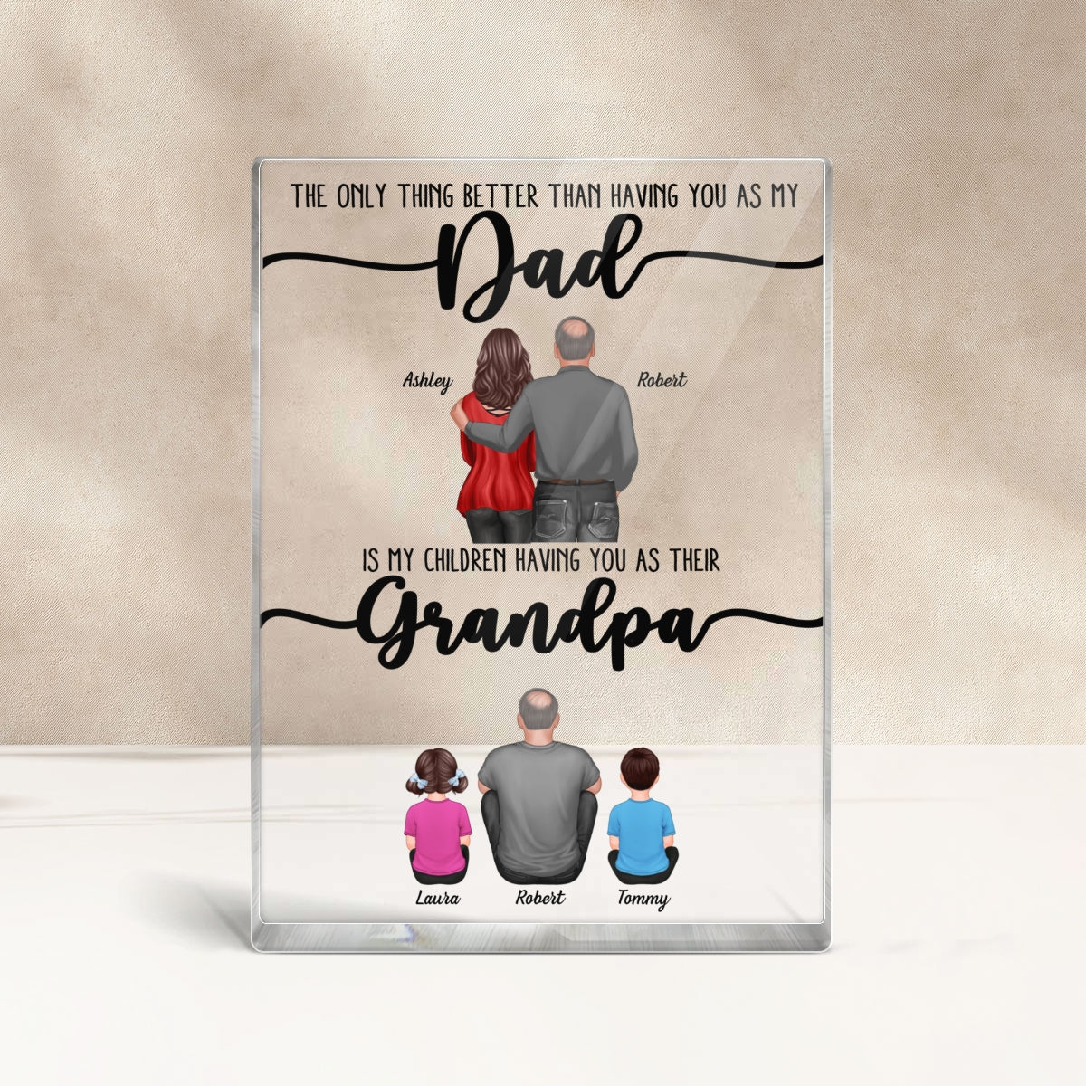 The Only Thing Better Than Dad Grandpa Back View Personalized Acrylic Block, Father's Day gift from Daughter