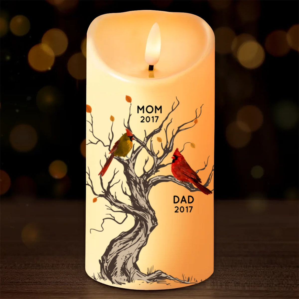Cardinals Memorial Hard To Forget Personalized LED Candle, Remembrance Gift, Sympathy Gift