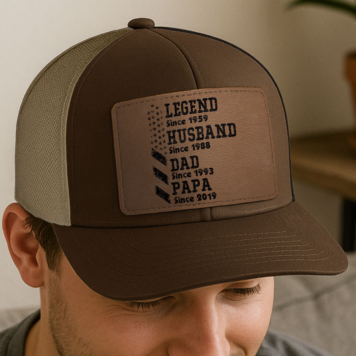 Personalized Legend Husband Dad Papa Since Father's Day Leather Patch Hat