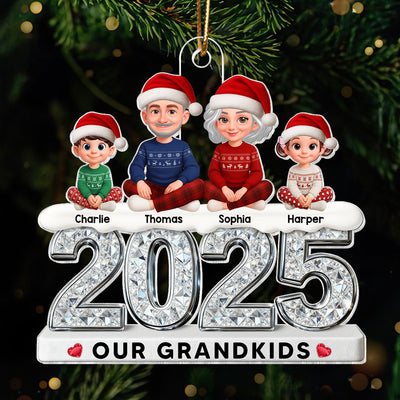 3D Shinning Effect Our Grandkids Christmas - Personalized Acrylic Ornament - Gift For Grandparents