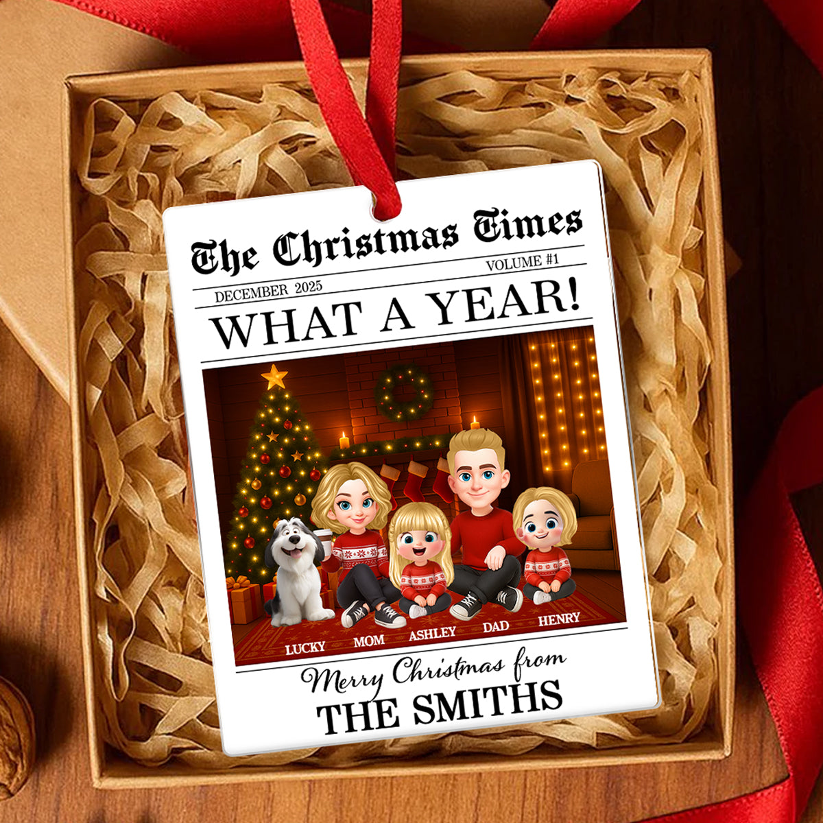 The Christmas Times Family Sitting - Personalized Acrylic Ornament