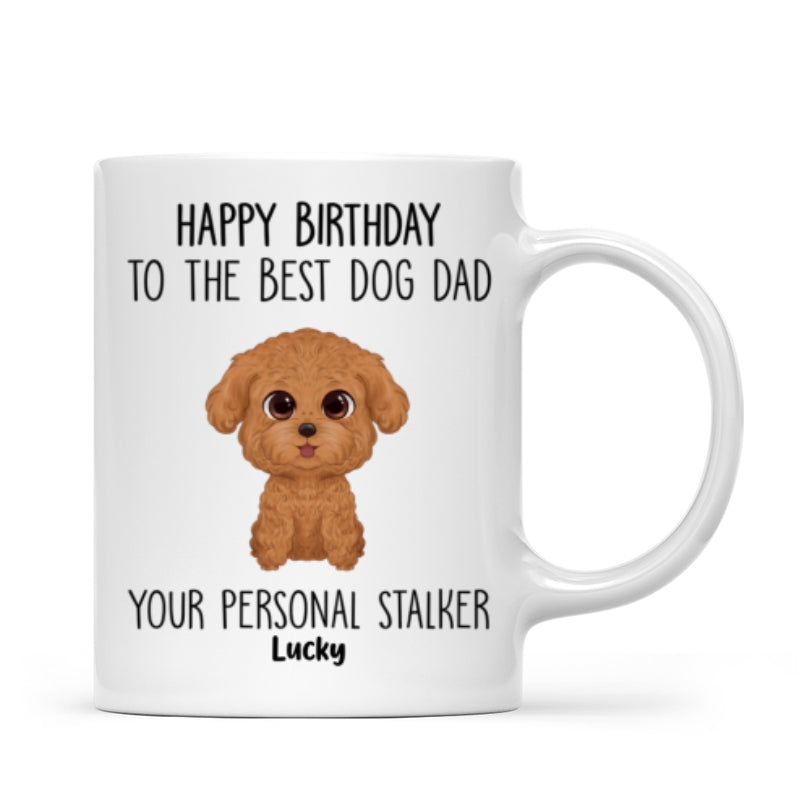 Watercolor Cute Dogs Happy Father‘s Day To The Best Dog Dad From Personal Stalkers Personalized Mug