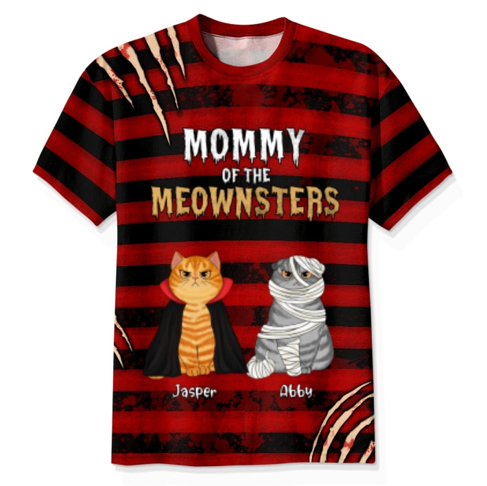 Halloween Horror Theme Cat Mom Cat Dad Personalized 3D Shirt, Halloween Costume For Cat Lovers