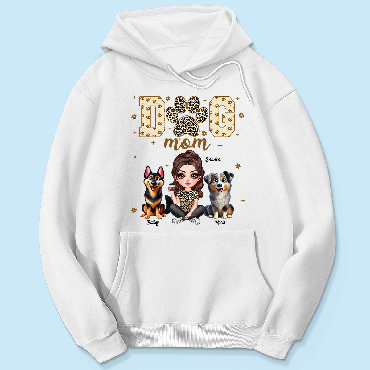 Dog Mom Leopard 3D Cute Dogs Personalized Shirt