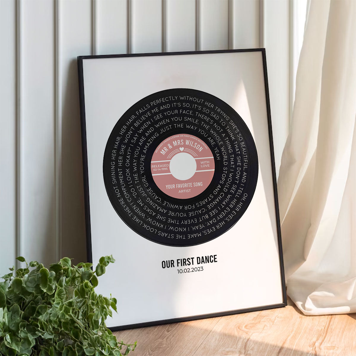 Custom Vinyl Record Label Print Personalized Poster - Wedding, Valentine's Day, Anniversary, Mother's Day, Father's Day Unique Gift for Him or Her