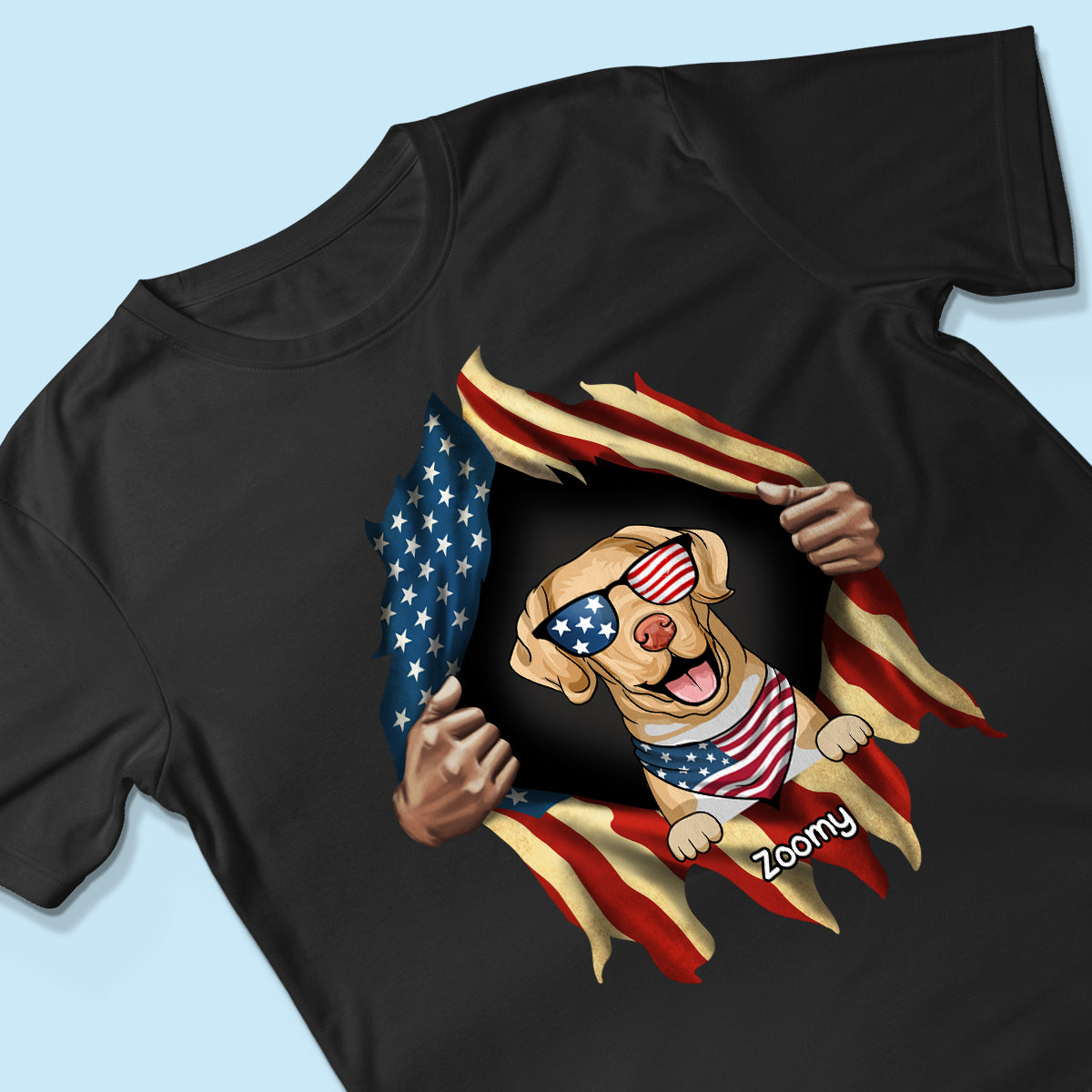Dog Lovers Hands Ripping Nation Flag Personalized Shirt