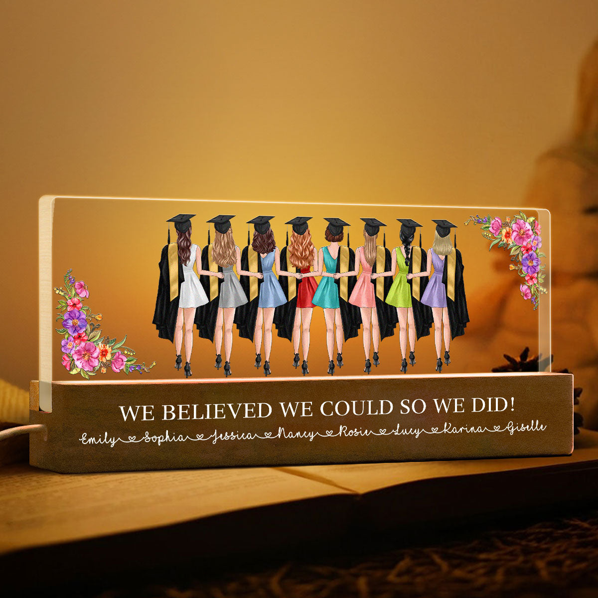 Graduation Gift For Best Friends Personalized Acrylic LED Night Light