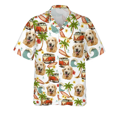 Summer Vibe Pattern Custom Dog Cat Face Personalized Hawaiian Shirt