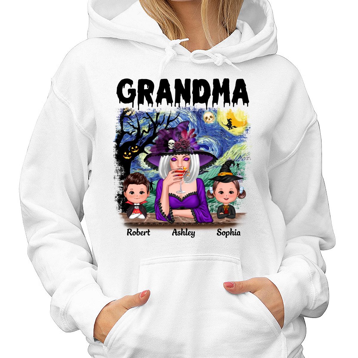 Grandma Mom Kids Scary Night Halloween Personalized Shirt