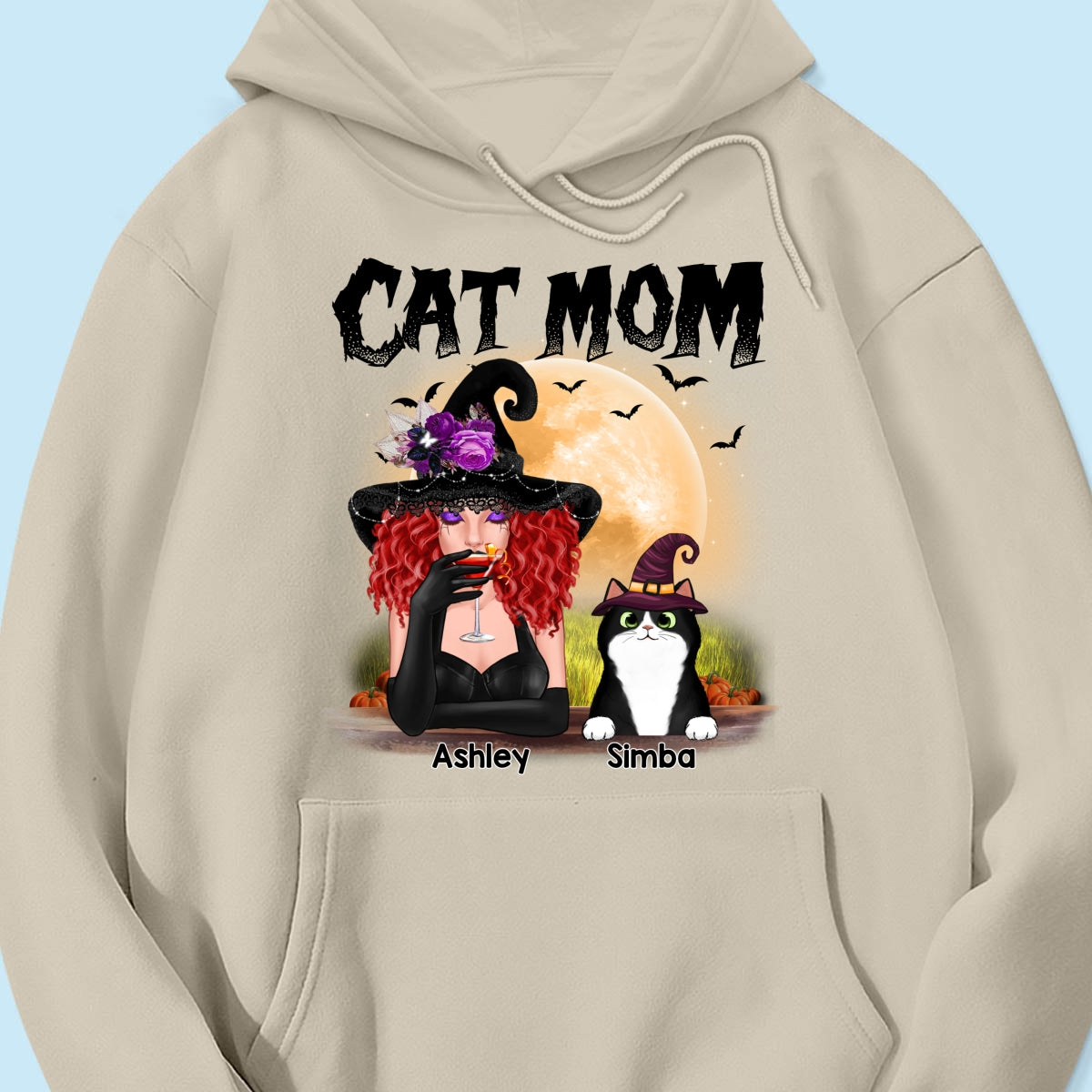 Halloween Witch Cat Mom Personalized Shirt