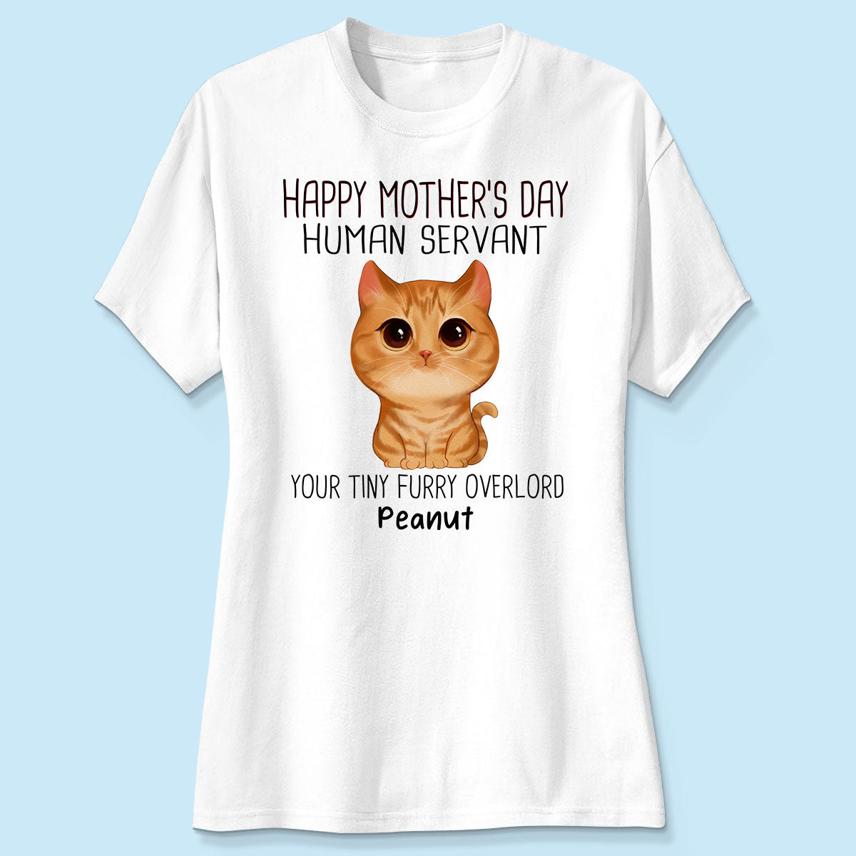 Watercolor Cute Cats Happy Mother‘s Day Cat Human Servant Personalized Shirt