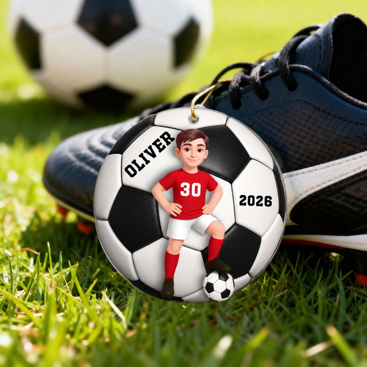 Soccer Girl Boy 3D Effect - Personalized Acrylic Ornament