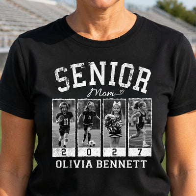 Senior Mom Retro Photos - Personalized Shirt - 2027 Senior Bootleg Shirt