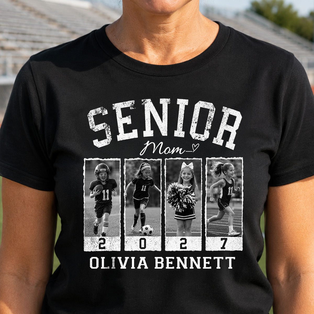 Senior Mom Retro Photos - Personalized Shirt - 2027 Senior Bootleg Shirt