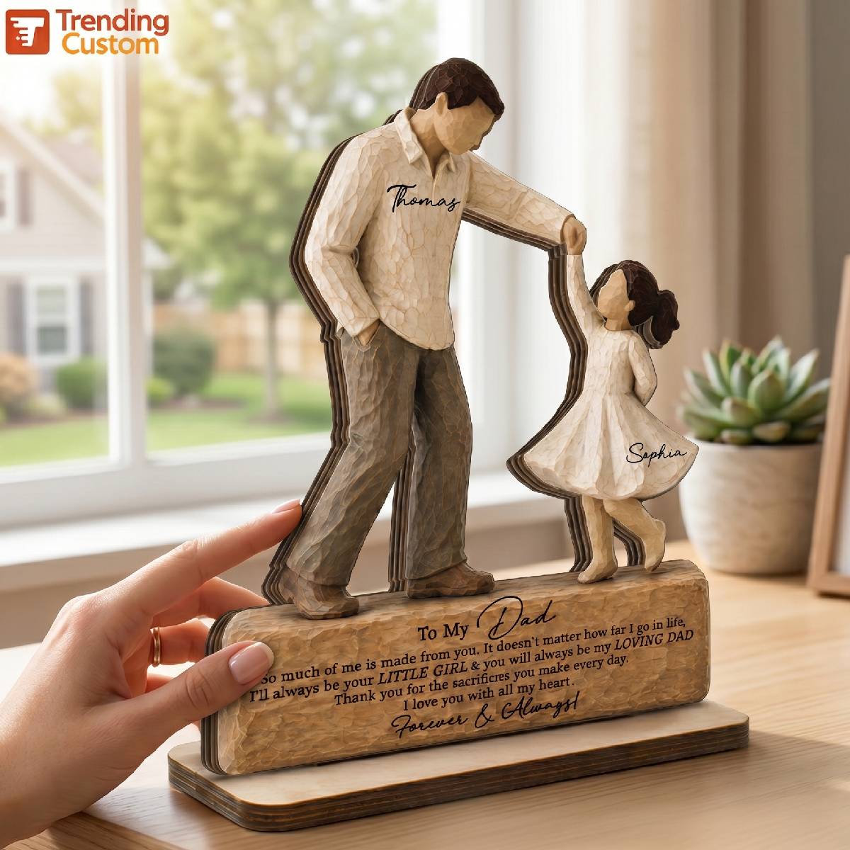 I Will Always Be Your Little Girl Father & Daughter Dancing 2D Flat Printed - Personalized 2-Layered Wooden Plaque - Sentimental Father's Day Gift For Dad From Daughter