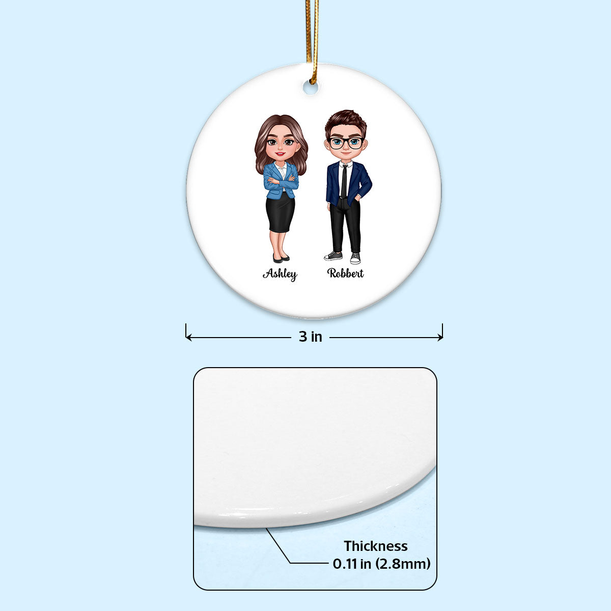 Our Laughs Are Limitless Our Memories Are Countless Personalized Christmas Friendship Ceramic Ornament, Christmas Gift For Best Friends, Coworkers