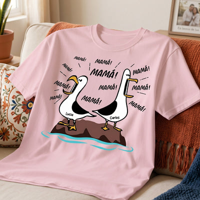 Gaviota Mamá Mamá Mamá - Camiseta Personalizada - Regalo Divertido del Día de la Madre para Mamá