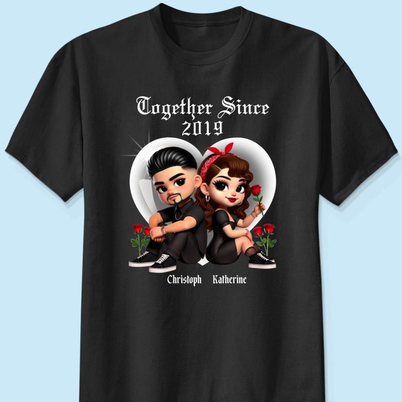 Pretty Couple Roses Heart Together Since Personalized Shirt,  Gift, Anniversary Gift for Couples