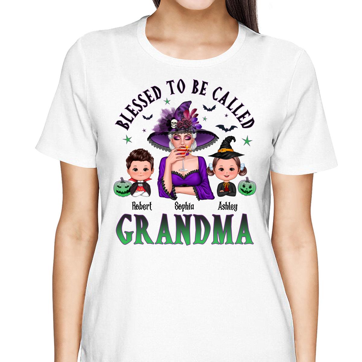 Blessed To Be Called Grandma Mom Halloween Personalized Shirt