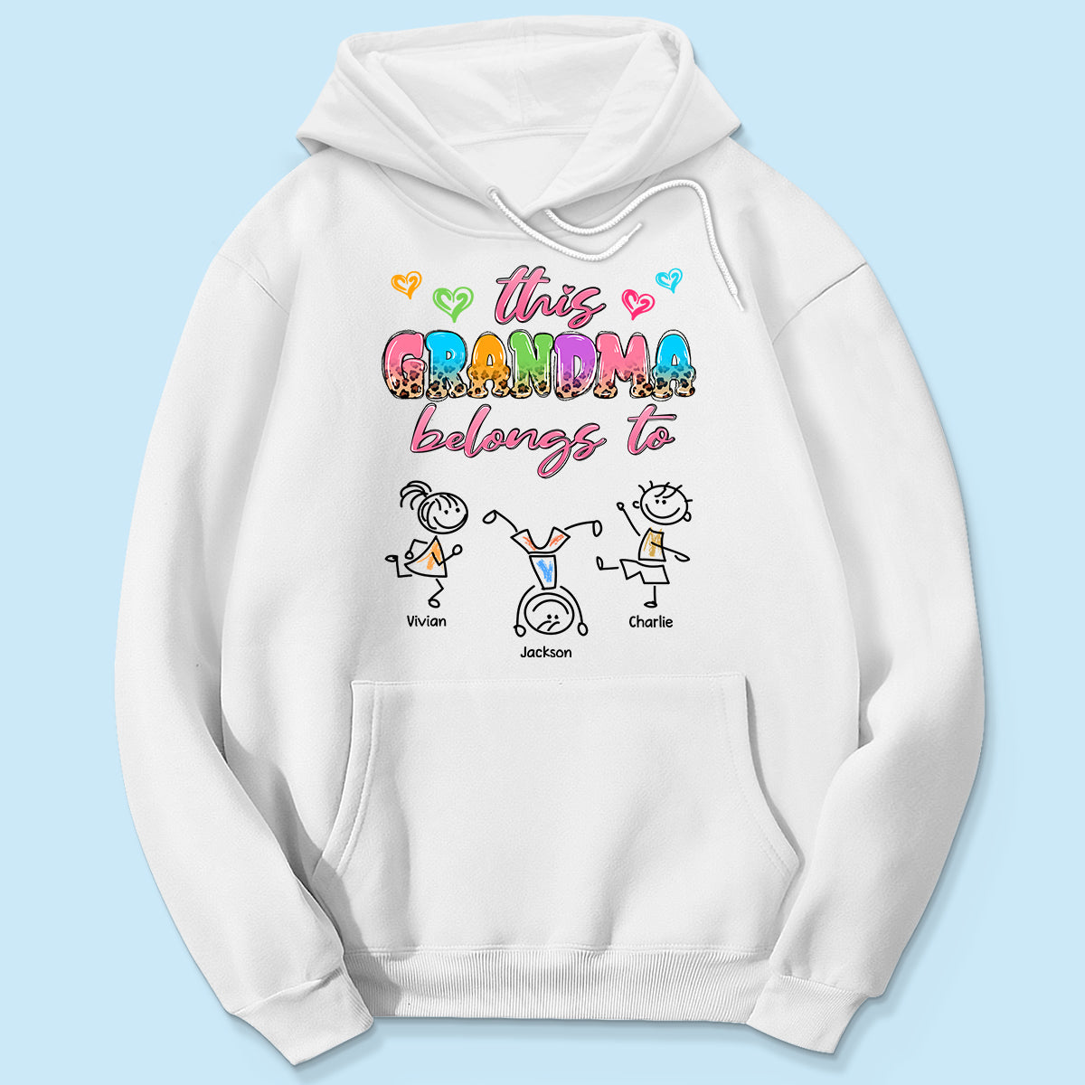 This Grandma Mom Colorful Half Leopard Drawing Personalized Shirt