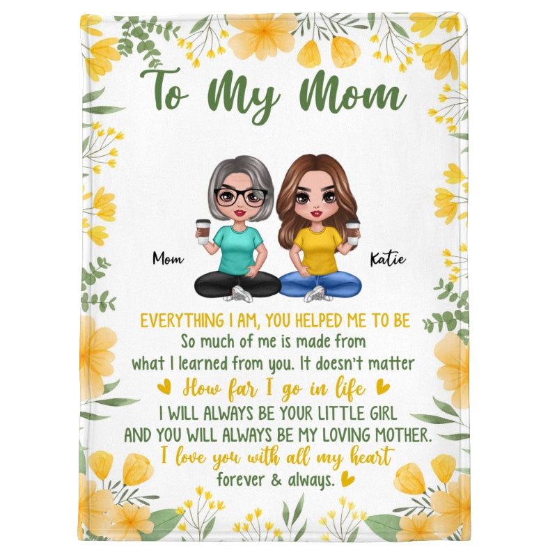 Floral To My Mom Gift From Daughter Personalized Fleece Blanket
