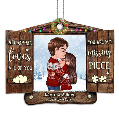 All Of Me Loves All Of You Couple Christmas Personalized Wooden Ornament
