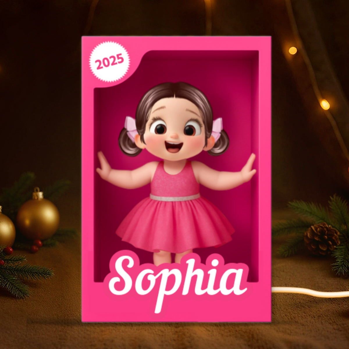 Cute Kid in Toy Box - Personalized Light Box - Christmas Gift for Kids, Grandkids